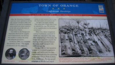 Town of Orange Marker. Click for full size. Town of Orange Marker image. Click for full size.