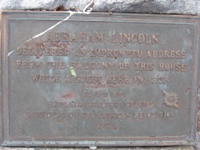 Abraham Lincoln Delivered an Impromptu Address Marker image. Click for full size.