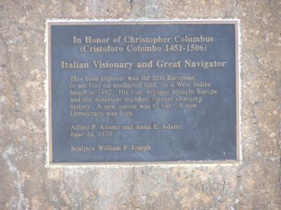 In Honor of Christopher Columbus Marker. Click for full size. In Honor of Christopher Columbus Marker image. Click for full size.