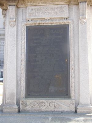 Colorado Soldier's Monument Marker <i>(West Side)</i>. Click for full size. Colorado Soldier's Monument Marker <i>(West Side)</i> image. Click for full size.