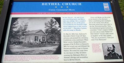 Bethel Church Civil War Trails Marker. Click for full size. Bethel Church Civil War Trails Marker image. Click for full size.