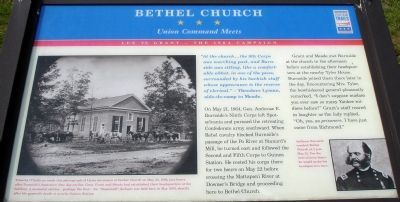 Bethel Church Civil War Trails Marker image. Click for full size.