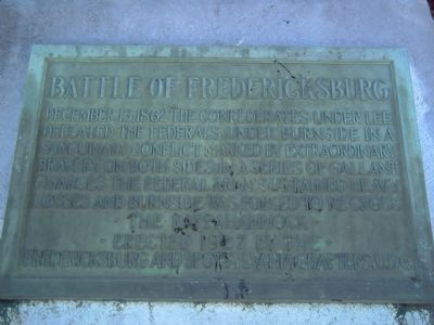 Battle of Fredericksburg Marker. Click for full size. Battle of Fredericksburg Marker image. Click for full size.