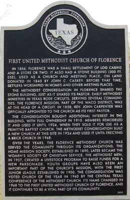 First United Methodist Church of Florence Marker. Click for full size. First United Methodist Church of Florence Marker image. Click for full size.