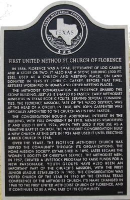 First United Methodist Church of Florence Marker image. Click for full size.