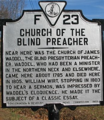 Church of the Blind Preacher Marker image. Click for full size.