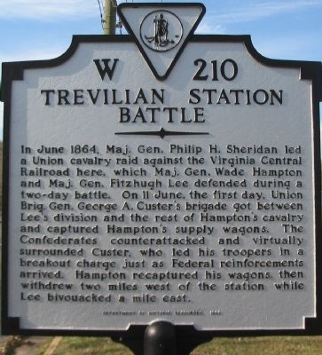 Trevilian Station Battle Marker image. Click for full size.