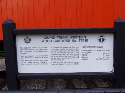 Grand Trunk Western, Wood Caboose No. 77915 Marker image. Click for full size.