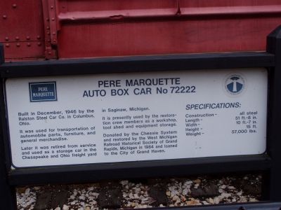 Pere Marquette Auto Box Car No 72222 Marker image. Click for full size.