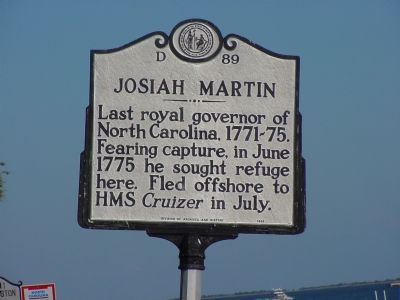 Josiah Martin Marker. Click for full size. Josiah Martin Marker image. Click for full size.