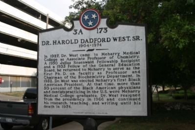 Dr. Harold Dadford West, Sr. Marker image. Click for full size.