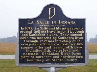 La Salle in Indiana Marker (Reverse) image. Click for full size.