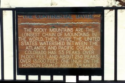 The Continental Divide Marker, at the summit of Pikes Peak image. Click for full size.