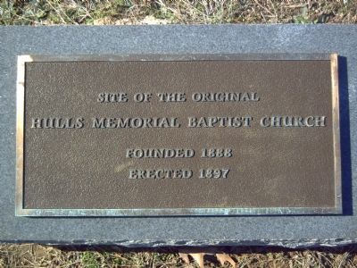 Hulls Memorial Baptist Church Marker image. Click for full size.