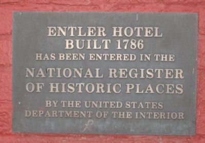 Entler Hotel National Register Plaque image. Click for full size.
