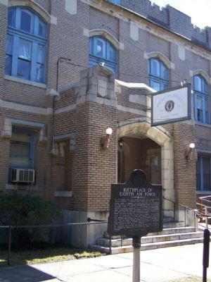 Marker in front of Today's American Legion Post image. Click for full size.