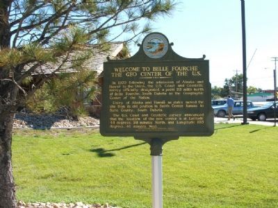 Welcome to Belle Fourche, The Geo Center of the U.S. Marker image. Click for full size.
