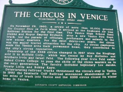 The Circus in Venice Marker Reverse image. Click for full size.