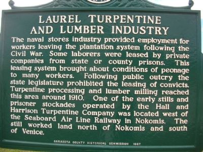 Laurel Turpentine and Lumber Industry Marker image. Click for full size.