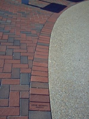 Bricks with victim's names surround the sundial.. Click for full size. Bricks with victim's names surround the sundial. image. Click for full size.