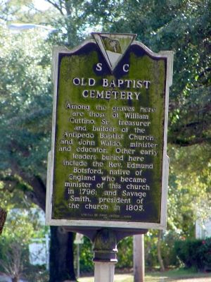 Old Baptist Cemetery Side of Marker. Click for full size. Old Baptist Cemetery Side of Marker image. Click for full size.