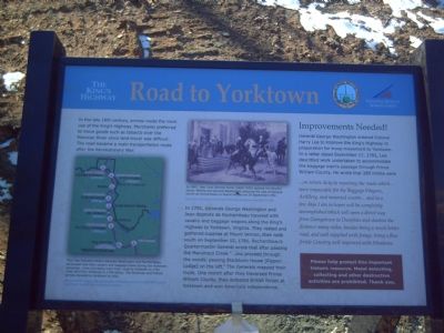 The Kings Highway ~ Road to Yorktown Marker image. Click for full size.