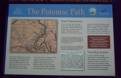 The King's Highway ~ The Potomac Path Marker. Click for full size. The King's Highway ~ The Potomac Path Marker image. Click for full size.