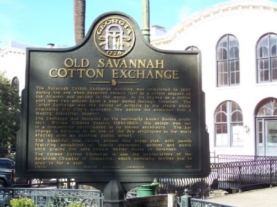 Old Savannah Cotton Exchange Marker image. Click for full size.