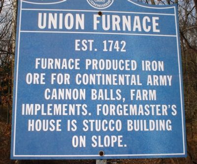 Union Furnace Est 1742. Click for full size. Union Furnace Est 1742 image. Click for full size.