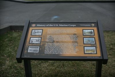 History Of The U. S. Marine Corps Marker. Click for full size. History Of The U. S. Marine Corps Marker image. Click for full size.