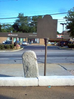 Rear of marker and milestone. Click for full size. Rear of marker and milestone image. Click for full size.