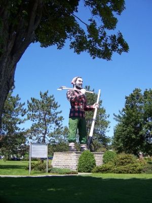 Paul Bunyan of Bangor, Maine and Marker. Click for full size. Paul Bunyan of Bangor, Maine and Marker image. Click for full size.