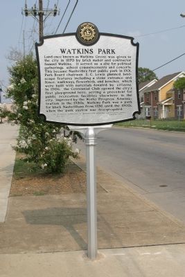Watkins Park Marker. Click for full size. Watkins Park Marker image. Click for full size.