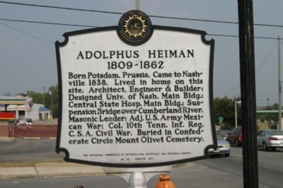 Adolphus Heiman Marker image. Click for full size.