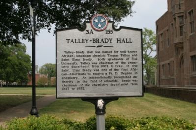 Talley-Brady Hall Marker image. Click for full size.