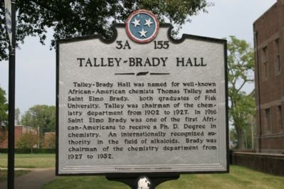 Talley-Brady Hall Marker image. Click for full size.