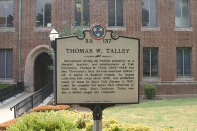 Thomas W. Talley Marker image. Click for full size.