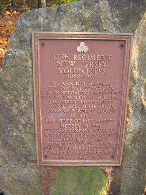 12th Regiment New Jersey Volunteers 1862 - 1865 Marker image. Click for full size.