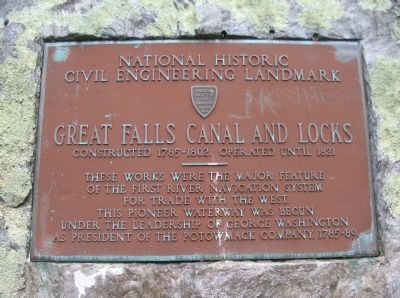 Great Falls Canal and Locks Marker image. Click for full size.