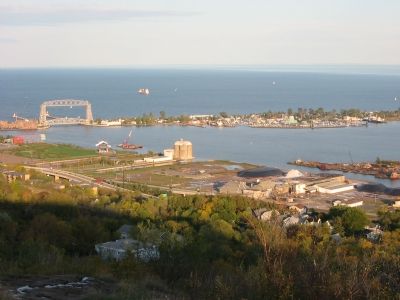 Lake Superior and Superior Bay (Outer Harbor) image. Click for full size.