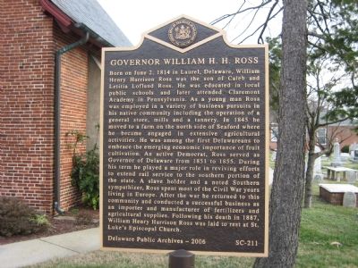 Governor William H. H. Ross Marker image. Click for full size.
