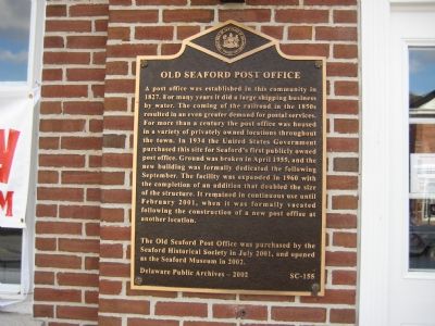 Old Seaford Post Office Marker image. Click for full size.