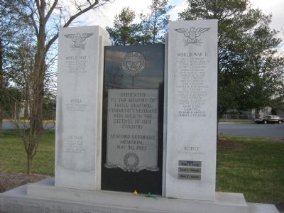 Seaford Veterans Memorial Marker image. Click for full size.