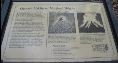 Charcoal Making on Maryland Heights Marker. Click for more information. Charcoal Making on Maryland Heights Marker image. Click for more information.