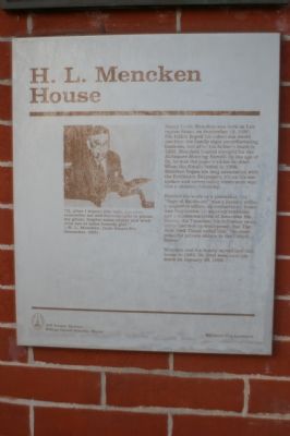 H. L. Mencken House Marker image. Click for full size.