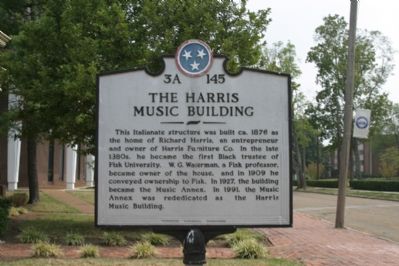 The Harris Music Building Marker. Click for full size. The Harris Music Building Marker image. Click for full size.