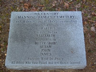 Manning Familty Cemetery Marker image. Click for full size.