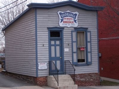 Diorama - Burning of the Bridge June 28, 1863 image. Click for full size.