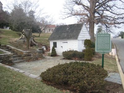 Marker and Old Spring House image. Click for full size.