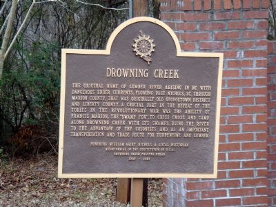 Drowning Creek Marker. Click for full size. Drowning Creek Marker image. Click for full size.